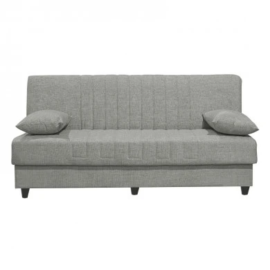 Romina three-seater sofa-bed with storage space pakoworld light gray fabric 190x75x85cm