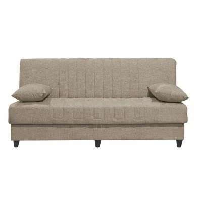 Romina three-seater sofa-bed with storage space pakoworld cream fabric 190x75x85cm