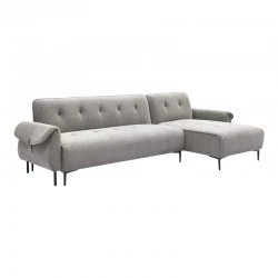 Three-seater reversible sofa bed Nuavid pakoworld gray fabric 293x143x85cm Three-seater reversible sofa bed Nuavid pakoworld gray fabric 293x143x85cm