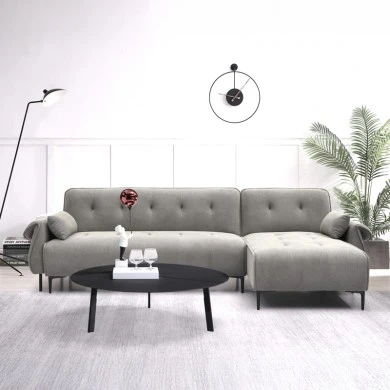 Three-seater reversible sofa bed Nuavid pakoworld gray fabric 293x143x85cm