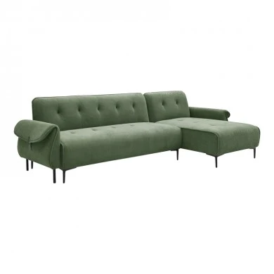 Three-seater reversible sofa bed Nuavid pakoworld khaki green fabric 293x143x85cm