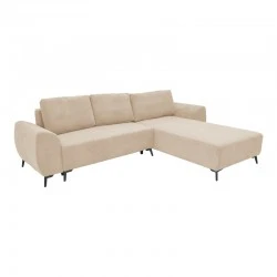 Three-seater sofabed with storage Settee Pakoworld fabric in beige color 286x204x93cm Three-seater sofabed with storage Settee Pakoworld fabric in beige color 286x204x93cm