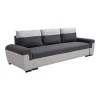 Gaby three-seater sofa bed pakoworld fabric with storage space in anthracite-gray shade 260x88x88cm