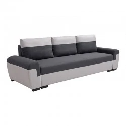 Gaby three-seater sofa bed pakoworld fabric with storage space in anthracite-gray shade 260x88x88cm Gaby three-seater sofa bed pakoworld fabric with storage space in anthracite-gray shade 260x88x88cm