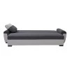 Gaby three-seater sofa bed pakoworld fabric with storage space in anthracite-gray shade 260x88x88cm