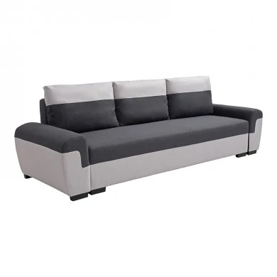 Gaby three-seater sofa bed pakoworld fabric with storage space in anthracite-gray shade 260x88x88cm