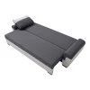 Gaby three-seater sofa bed pakoworld fabric with storage space in anthracite-gray shade 260x88x88cm