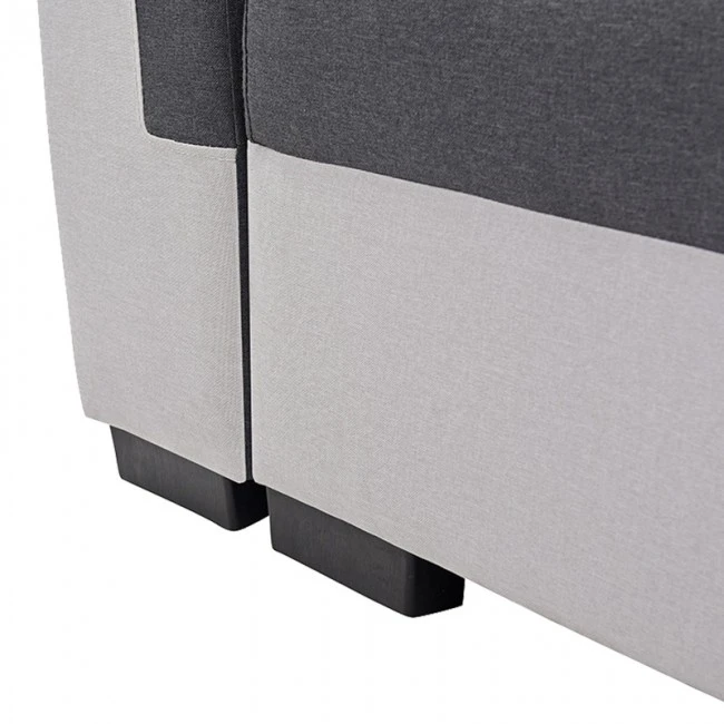 Gaby three-seater sofa bed pakoworld fabric with storage space in anthracite-gray shade 260x88x88cm