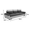 Gaby three-seater sofa bed pakoworld fabric with storage space in anthracite-gray shade 260x88x88cm