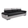 Gaby three-seater sofa bed pakoworld fabric with storage space in black-gray shade 260x88x88cm
