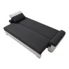 Gaby three-seater sofa bed pakoworld fabric with storage space in black-gray shade 260x88x88cm
