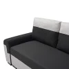 Gaby three-seater sofa bed pakoworld fabric with storage space in black-gray shade 260x88x88cm