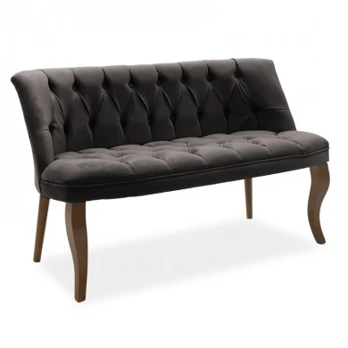 2 seater sofa Loreta pakoworld velvet anthracite with black legs 118x55x78cm