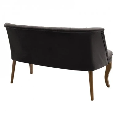 2 seater sofa Loreta pakoworld velvet anthracite with black legs 118x55x78cm