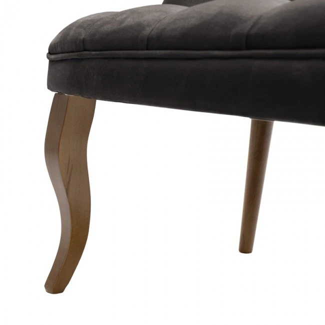 Καναπές Loreta pakoworld 2θέσιος βελούδο ανθρακί με μαύρα πόδια 118x55x78εκ