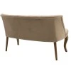 Καναπές Loreta pakoworld 2θέσιος βελούδο μπεζ -καρυδί πόδια 118x55x78εκ