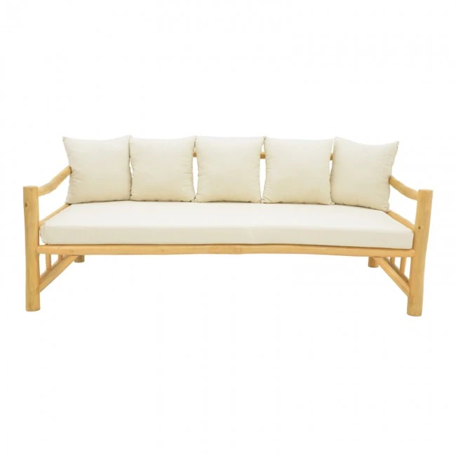 Sofa Roziana pakoworld natural teak wood 210x100x80cm