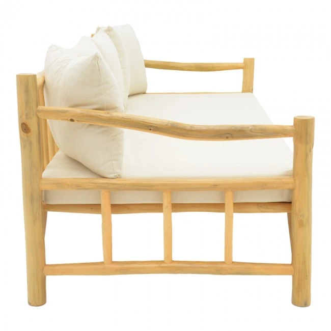 Sofa Roziana pakoworld natural teak wood 210x100x80cm