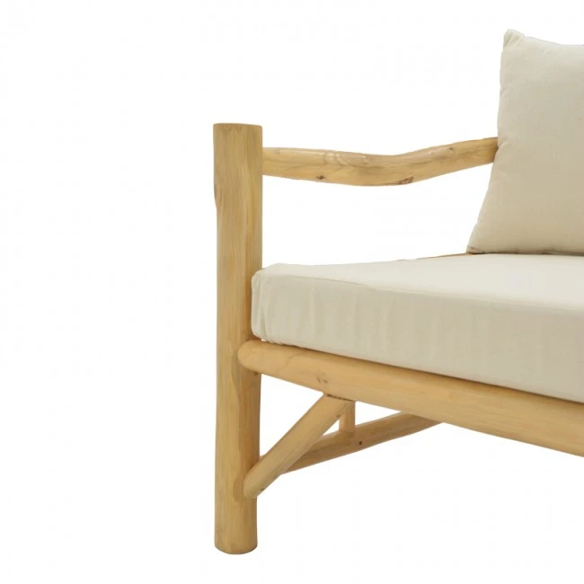 Sofa Roziana pakoworld natural teak wood 210x100x80cm