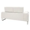2 seat Sofa Shea pakoworld PU ivory-inox 158x80x87cm
