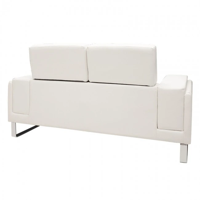 2 seat Sofa Shea pakoworld PU ivory-inox 158x80x87cm