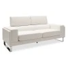 Καναπές Shea pakoworld 3θέσιος PU ivory-inox 198x80x87εκ
