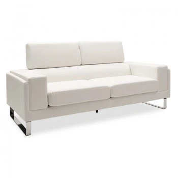 3 seater sofa Shea pakoworld PU ivory-inox 198x80x87cm