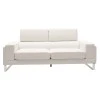 Καναπές Shea pakoworld 3θέσιος PU ivory-inox 198x80x87εκ