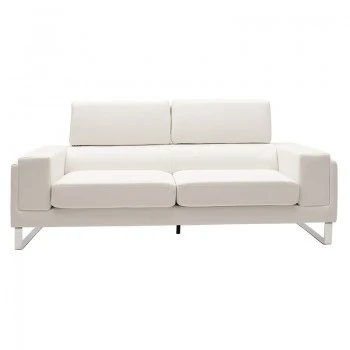 3 seater sofa Shea pakoworld PU ivory-inox 198x80x87cm