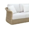 Three-seater sofa Gogi pakoworld aluminum-synthetic wicker in natural color-beige fabric 225x83x73cm
