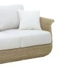 Three-seater sofa Gogi pakoworld aluminum-synthetic wicker in natural color-beige fabric 225x83x73cm
