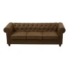 3-seater sofa Incredible pakoworld Chesterfield type antique brown pu 203x84x67cm