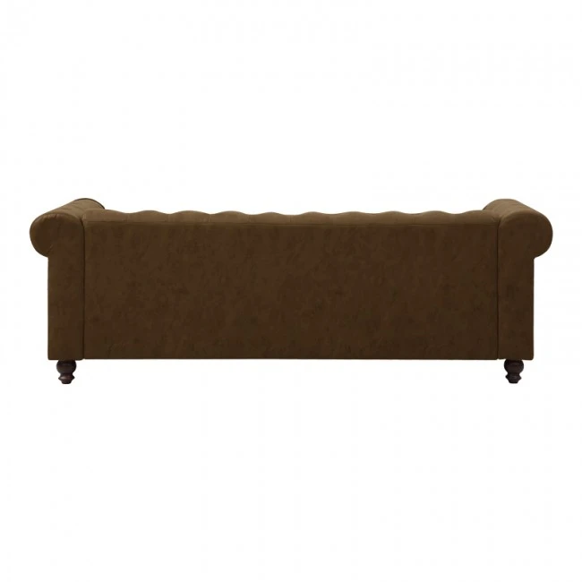 3-seater sofa Incredible pakoworld Chesterfield type antique brown pu 203x84x67cm