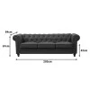 3-seater sofa Incredible pakoworld Chesterfield type antique brown pu 203x84x67cm