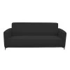 Three seater sofa Sidica pakoworld PU in black color 185x78x83cm