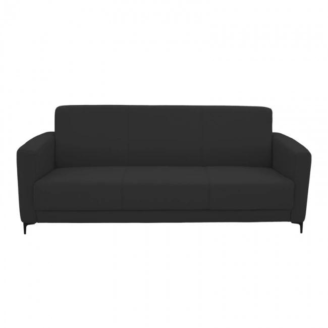 Three seater sofa Sidica pakoworld PU in black color 185x78x83cm
