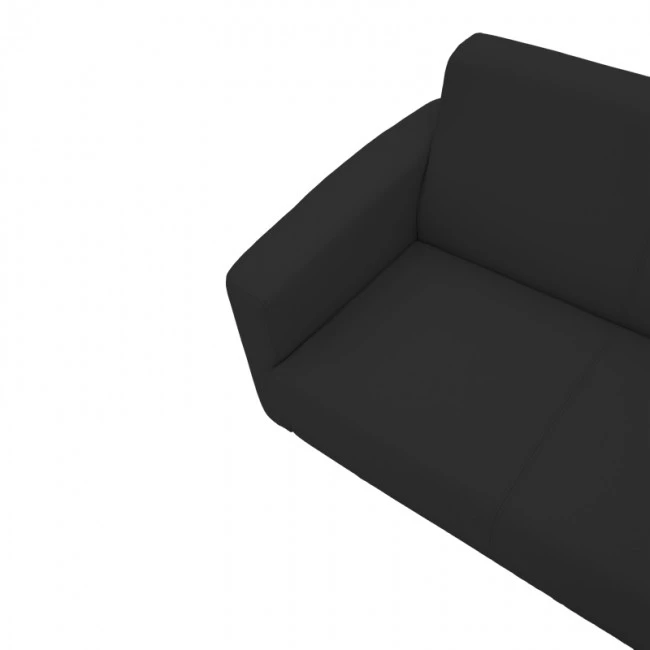 Three seater sofa Sidica pakoworld PU in black color 185x78x83cm