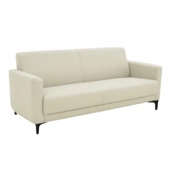 Three seater sofa Sidica pakoworld PU in beige color 185x82x81cm Three seater sofa Sidica pakoworld PU in beige color 185x82x81cm