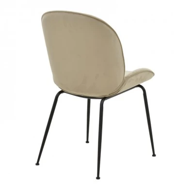 Chair Adelaide pakoworld beige velvet-black leg 47x64x88cm