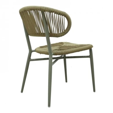 Aluminum brown-pe rattan chair Agus pakoworld stackable in brown shade 55x63x77cm