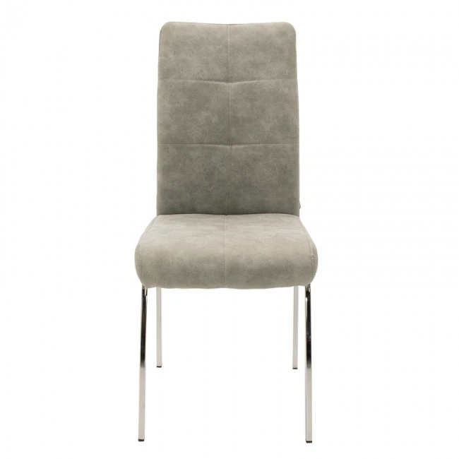 Chair Ariadne pakoworld PU grey-chrome leg