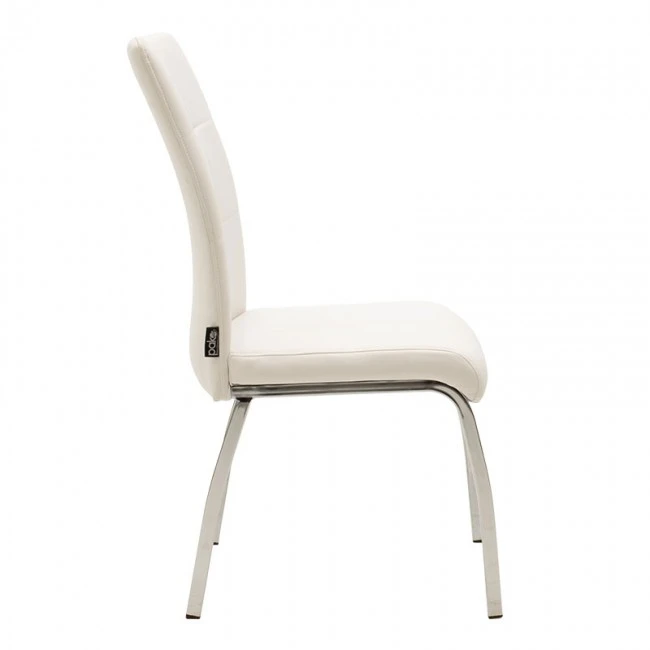 Chair Ariadne pakoworld PU white-chrome leg