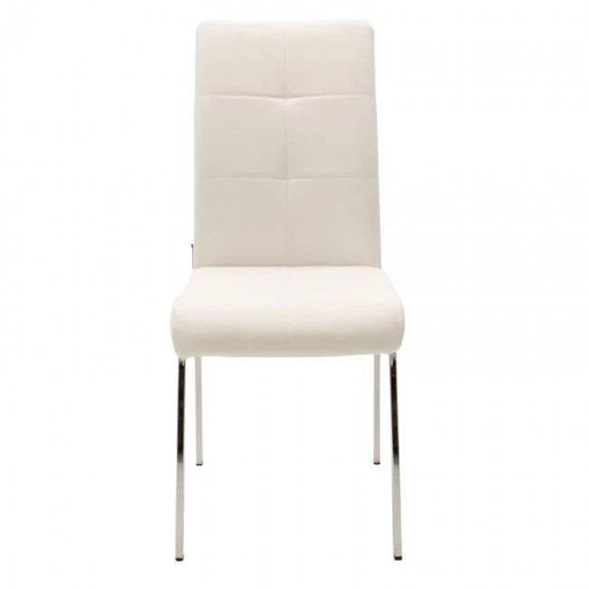 Chair Ariadne pakoworld PU white-chrome leg