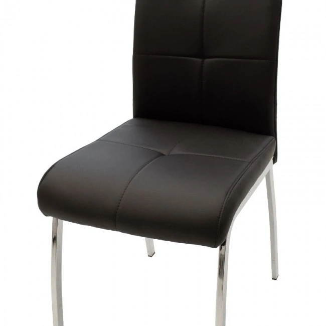 Chair Ariadne pakoworld PU black-chrome leg