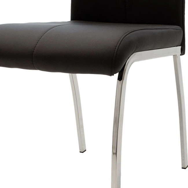 Chair Ariadne pakoworld PU black-chrome leg