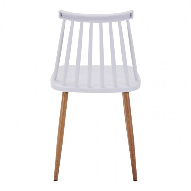 Καρέκλα Aurora I pakoworld pp σε λευκή απόχρωση-πόδι μεταλλικό φυσικό 43x48x79εκ