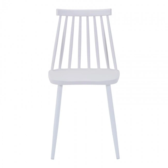 Καρέκλα Aurora I pakoworld pp σε λευκή απόχρωση-πόδι μεταλλικό λευκό 43x48x79εκ