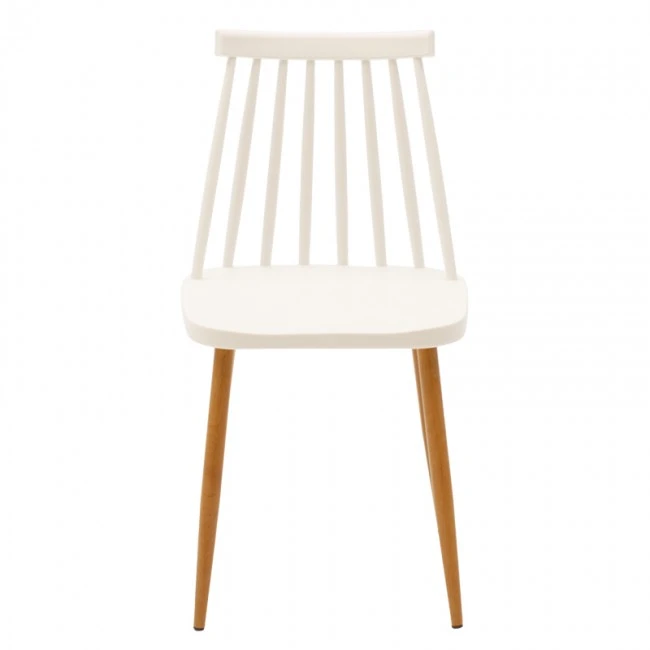 Chair Aurora pakoworld PP white-natural leg 43x48x79cm