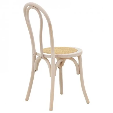 Vienna stackable Chair Azhel pakoworld white wash beech wood-rattan natural seat 41x50x89cm