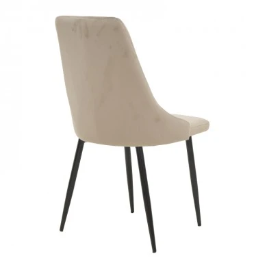 Chair Azori pakoworld velvet beige-grey black metal leg 49x55x85cm